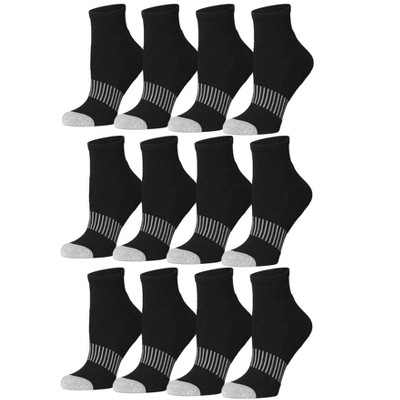Tipi Toe Women's 12-Pairs Running & Athletic Sports Performance Mosaic Midnight Grey Patterned Ankle/Quarter Socks For Women