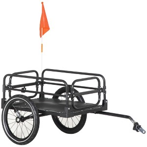 Aosom Bike Cargo Trailer Bike Wagon Bicycle Trailer with Suspension, 16'' Wheels, 88 lbs Max Load - 1 of 4