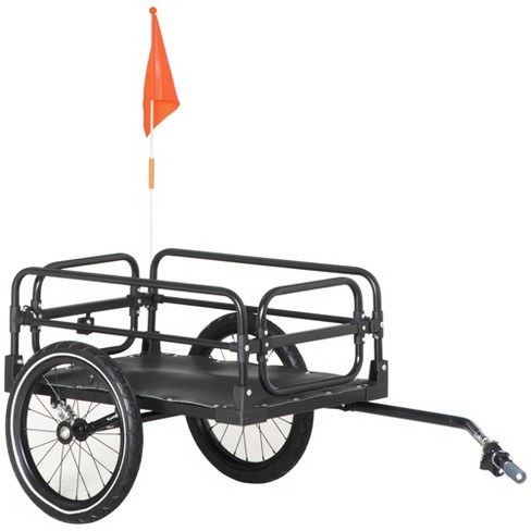 Aosom double wheel internal frame enclosed 2024 bicycle cargo trailer