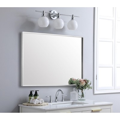 Silver Aluminum Frame Rectangular Wall Mirror 30x42