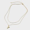 14K Gold Dipped Cubic Zirconia Duo Initial Multi-Strand Necklace - A New Day™ Gold - 2 of 4