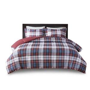 Gulches Twin Twin XL Blue Plaid 2 Piece Comforter Set Ultra Soft Microfiber - 1 of 4