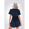 Women's Chic Navy Lace Trim Romper for Beach Getaways - Cupshe - 4 of 4