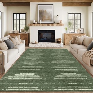 Modern Rug for Living Room Non-Slip Striped Floor Mat - 1 of 4