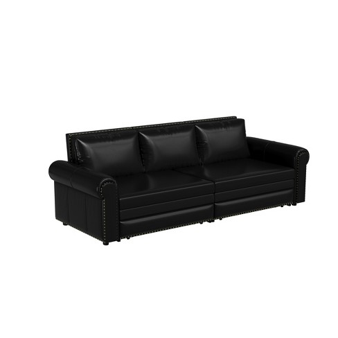 GDFStudio Mary Multi-Functional 93.7" Faux Leather Sofa Bed with Nailhead Trim - image 1 of 4