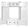 YOOCOZZ 4-in-1 Hall Tree with Seven Metal Black Hooks and Ample Storage Drawer-White - 4 of 4
