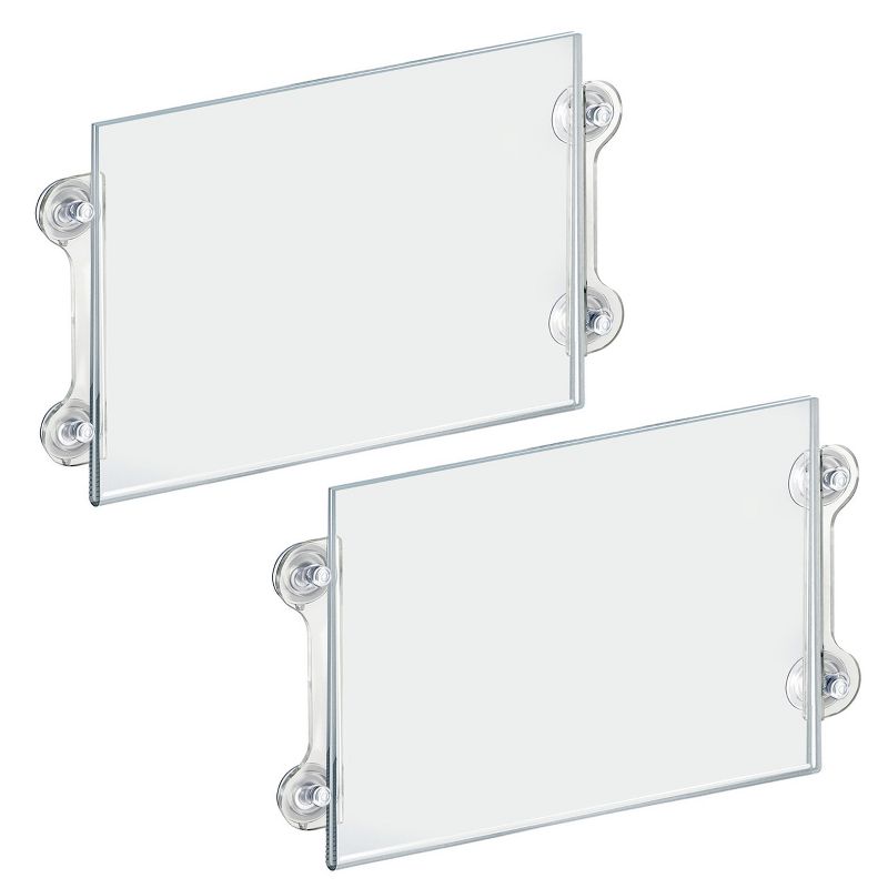 Azar Displays Clear Acrylic Window/Door Sign Holder Frame with Suction Cups 14''W x 11''H, 2-Pack, 2 of 10