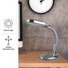 Hastings Home Natural Sunlight Desk Lamp with Adjustable Gooseneck for Home and Office - Silver - 3 of 4