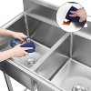Stainless Steel Utility Sink, Freestanding Double Bowl, Commercial Sinks Kitchen Sink for Restaurant Laundry Room Bathroom Garage Garden - 4 of 4