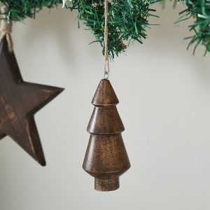 Three-Tiered Hand Turned Wooden Tree 4.5x2x4.5 : Target