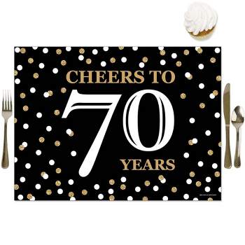 Big Dot of Happiness Adult 70th Birthday - Gold - Party Table Decorations - Birthday Party Placemats - Set of 16