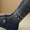 Anna-Kaci Women's 3-Pair Pack Crew Socks with Heart and Bow Pattern Knit Design Perfect for Gifting and Everyday Wear - 3 of 4
