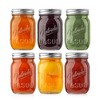NutriChef 6 Pcs. Glass Mason Jars with Regular Lids and Bands, DIY Magnetic Spice Jars, Ideal for Meal Prep, Jam, Honey, Wedding Favors, and more - 2 of 4