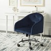 Amy Tufted Velvet Chrome Leg Swivel Office Chair - Chrome - Safavieh - 2 of 4