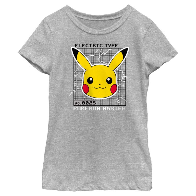 Girl's Pokemon Pikachu Electric Type T-Shirt, 1 of 6