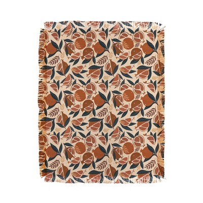Avenie Pomegranate Terracotta 56"x46" Woven Throw Blanket - Deny Designs