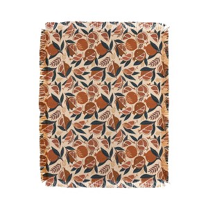 Avenie Pomegranate Terracotta 56"x46" Woven Throw Blanket - Deny Designs - 1 of 4