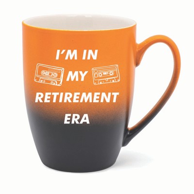 Elanze Designs In My Retirement Era Two Toned Ombre Matte 10 ounce New Bone China Coffee Tea Cup Mug For Your Favorite Morning Brew, Orange and Black
