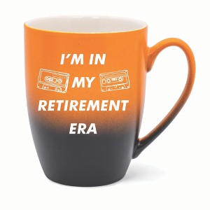 Elanze Designs In My Retirement Era Two Toned Ombre Matte 10 ounce New Bone China Coffee Tea Cup Mug For Your Favorite Morning Brew, Orange and Black - 1 of 4