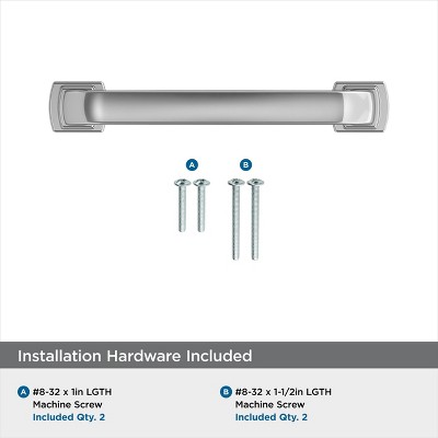 Polished Chrome 3-3/4 Inch Cabinet Drawer Pull Bar