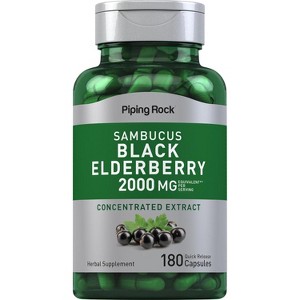 Piping Rock Sambucus Elderberry 2000 mg | 180 Capsules - 1 of 4