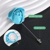 Unique Bargains Wedding Groom Boutonnieres Rose Flower Lapel Pins for Men 1 Pc - 2 of 4