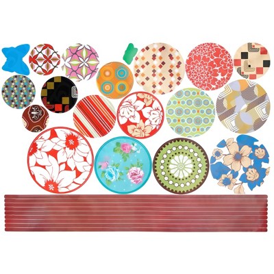 Slickblue Kaleidoscope Vinyl Wall Decals 19.5x27" - Waterproof Large Stickers for Living Room and Bedroom