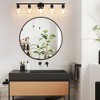 POWLIG 37.4-in 5-Light Matte Black Modern Dimmable Bathroom Transitional Vanity Light with Transparent Glass Shade - 3 of 4