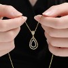 Guili Two Tone with Clear Cubic Zirconia Tear Drop Pendant Necklace - 4 of 4