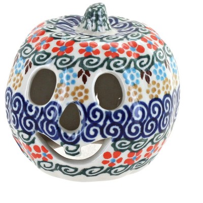 Blue Rose Polish Pottery Maple Crisp Small Pumpkin Luminary Style 7