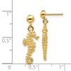 Black Bow Jewelry Small Textured Seahorse Dangle Post Earrings in 14k Yellow Gold - 4 of 4