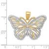 Black Bow Jewelry 14k Yellow Gold and White Rhodium Ornate Butterfly Pendant, 34mm - 4 of 4