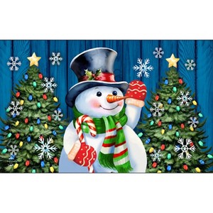 Briarwood Lane Winter Doormat 30x18 Indoor Outdoor Candy Cane Snowman For Winter Doormat - 1 of 4