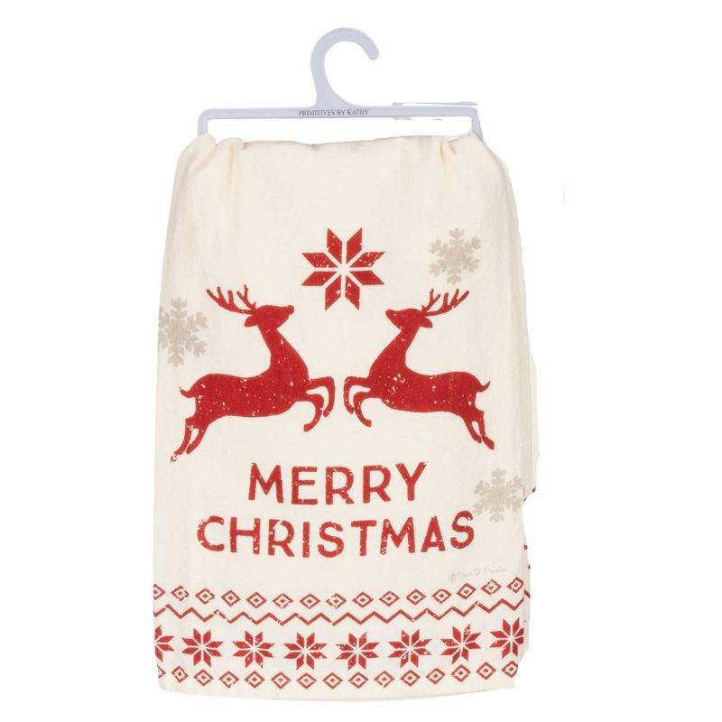 28.0 Inch Christmas Reindeer Kitchen Towe Snowflakes Kitchen Towel, 3 of 4
