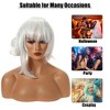 Unique Bargains Women's Short Hair Wigs 12" with Wig Cap White - 2 of 4