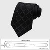 Anna-Kaci Men's Textured Diamond Pattern Silk Tie Wide Formal Necktie for Business, Weddings & Special Occasions - 2 of 2