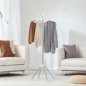 Stainless Steel Clothes Drying Rack, 59 in Folding Laundry Airer, with 3 Rotatable Arms for Hangers, Clothes Dryer Laundry Rack with 4 Legs - 1 of 4