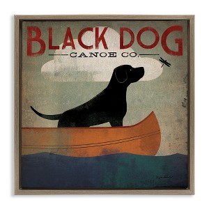 Stupell Industries Black Dog Canoe Company Floating Frame Canvas Art, Brown, 25" x 25" - 1 of 4