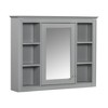 PAGED Wall Mounted Bathroom Storage Cabinet Modern Medicine Cabinet with Mirror and Shelves, 35.03" Over Toilet Storage Unit for Room - 4 of 4
