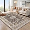Washable Indoor Rug, Non-Slip & Non-Shedding, Vintage Floral Hallway Runner, Foldable Low Pile, Oriental Medallion Design - 3 of 4