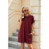 BLUEMING Womens T Shirt Dresses Crew Neck Mini Dresses Casual Short Sleeve Loose Flowy Dress with Pockets - 3 of 4