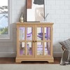 KWPZQEB Accent Cabinet with 2 Glass Doors, Farmhouse Display Cabinet with Adjustable Shelves, Buffet Sideboard, Wooden Floor Cabinet for Home - 2 of 4