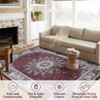 Vintage Neutral Washable Area Rug - Stain-Resistant Non-Slip Large Carpet for Living Room, Dining Room & Home Decor - 4 of 4
