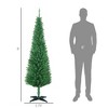 6FT Decorated Christmas Tree, Pencil Christmas Tree with 390 Realistic Branch Tips and Plastic Stand - 3 of 4