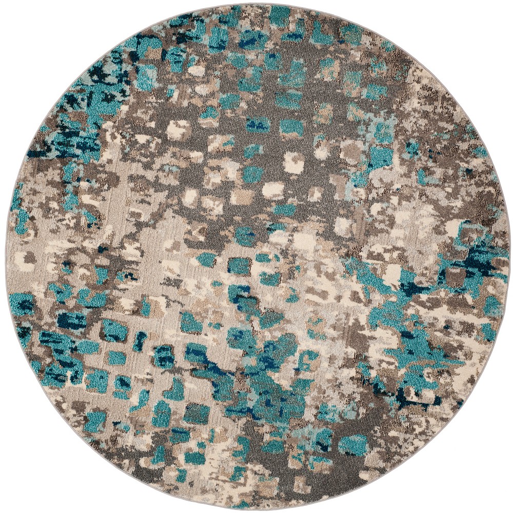  Round Shaped Accent Rug Gray/Light Blue