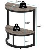 Gulches Bed Bath and Beyond Half Round End Table, Gray 2-Tier Slim C Table with Metal Frame Narrow Side Table for Small Spaces - 3 of 3
