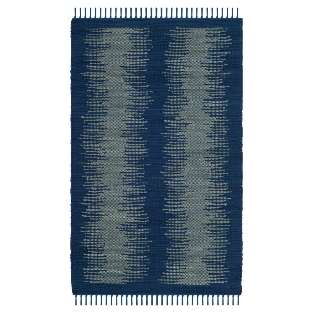 Navy Geometric Flatweave Woven Accent Rug 3'x5'