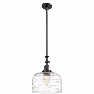 Bell - 1 Light Stem Hung Mini Pendant In Industrial Style-15 Inches Tall and 12 Inches Wide - 1 of 1