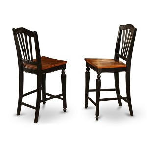 FurniFact,Elegant Counter Height Chairs – Wooden Bar Stools with Backs, Set of 2 - 1 of 4