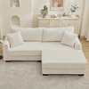Corduroy L-Shaped Sectional Sofa with Reversible Cushion, USB-C Charging Port & Storage Pocket, Convertible Left/Right Design - 2 of 4